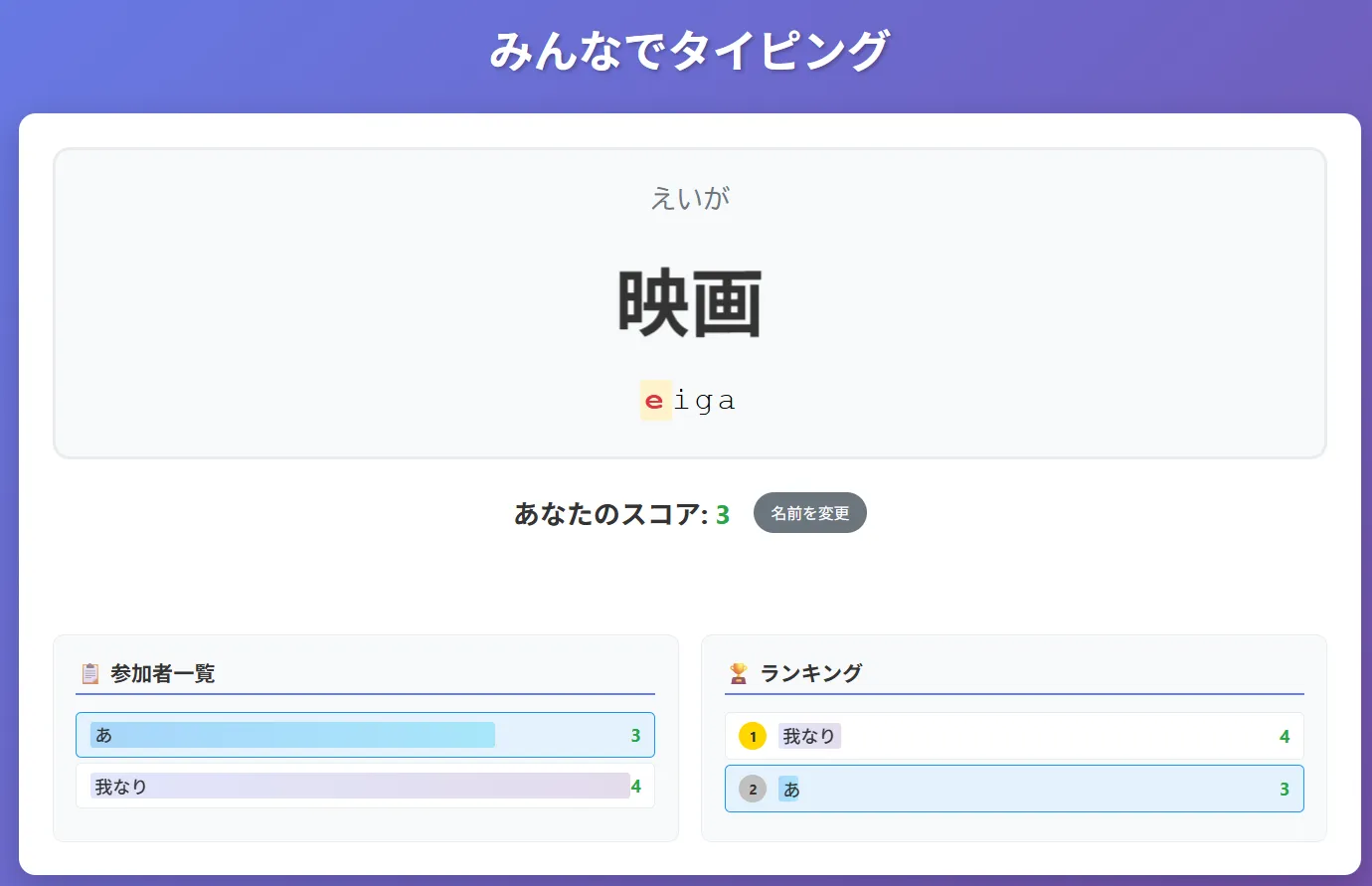みんなでタイピング